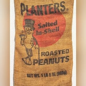 Burlap Peanut Sack Wall Decor
